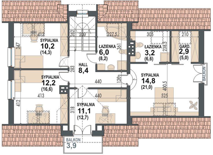 Poddasze projektu Koralgol II K 2G
