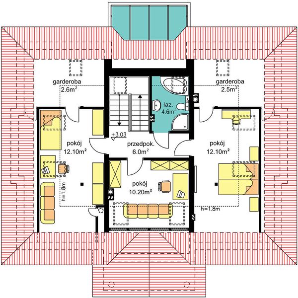 Poddasze projektu BW-52 wariant 1