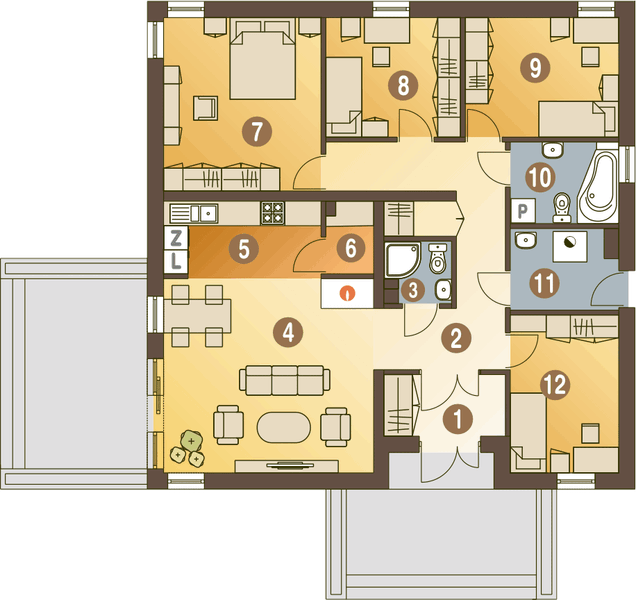 Parter projektu Kalandra II bez garażu [B]