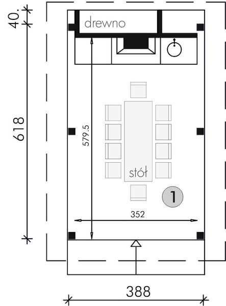 Parter projektu A1 - altana ogrodowa z grillem