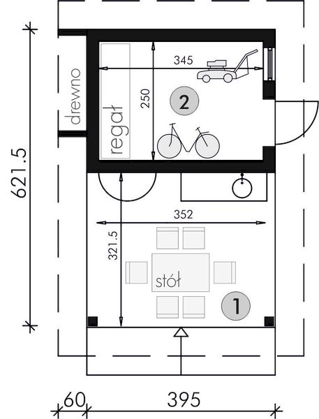 Parter projektu A3 - altana ogrodowa z grillem