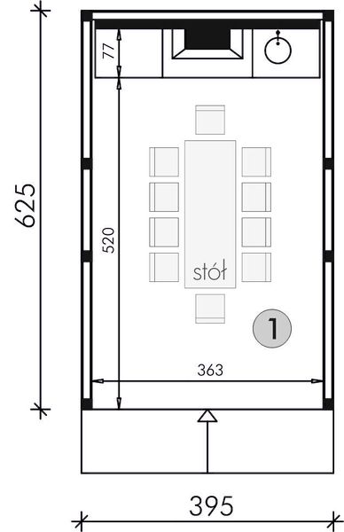 Parter projektu A4 - altana ogrodowa z grillem
