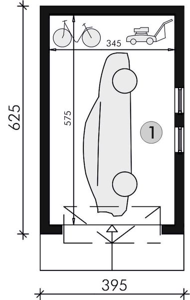 Parter projektu G8 - garaż jednostanowiskowy