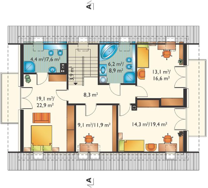 Poddasze projektu Rudi - murowana – ceramika