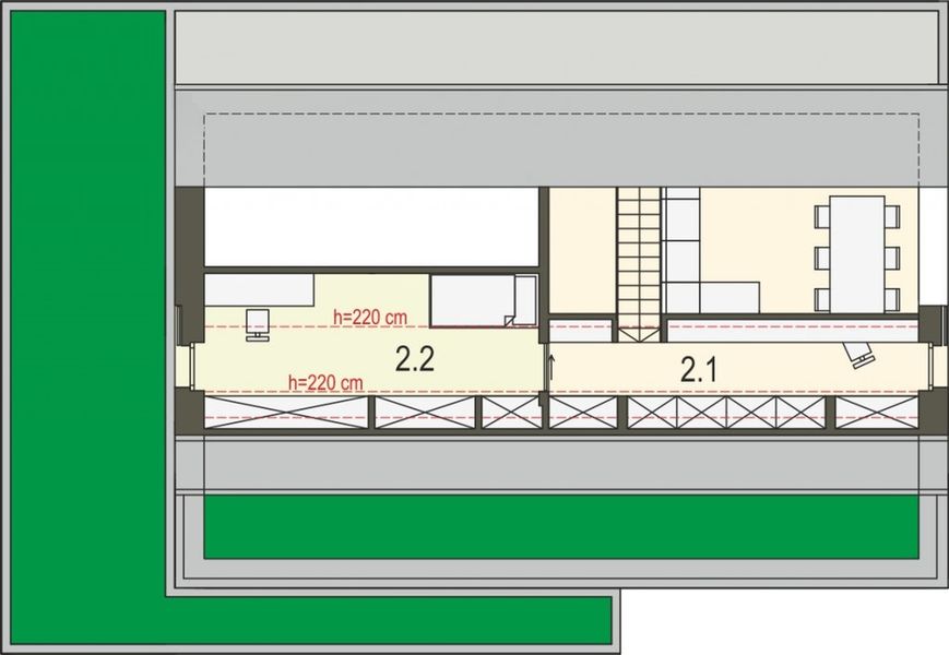 Poddasze projektu Das haus I
