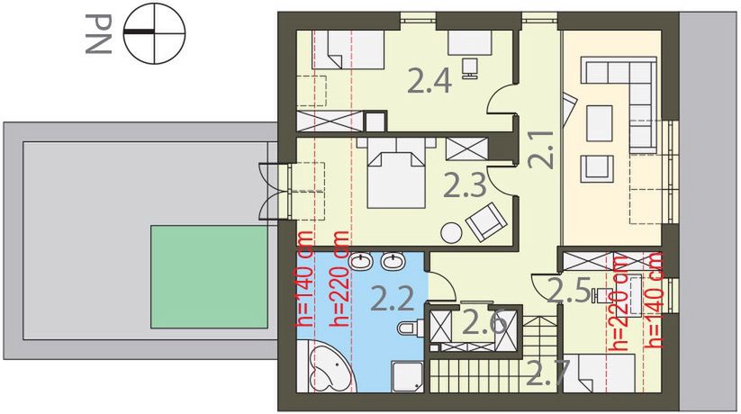 Poddasze projektu 2 plus 1