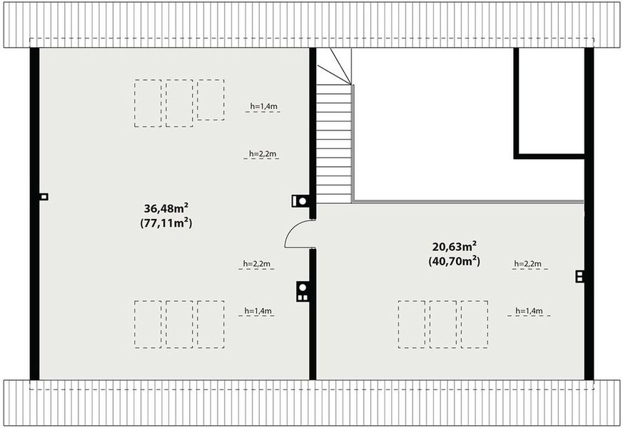 Poddasze projektu Endo 3 drewniany