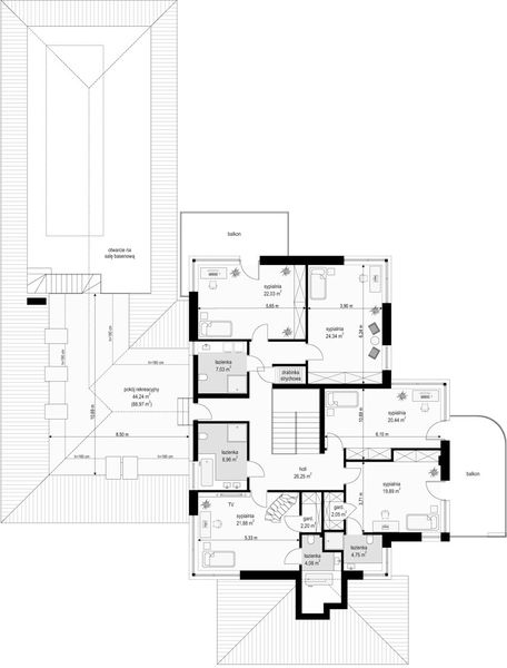 Piętro 1 projektu Rezydencja z widokiem