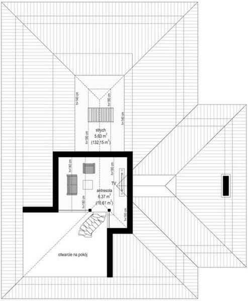 Antresola projektu Rezydencja z widokiem