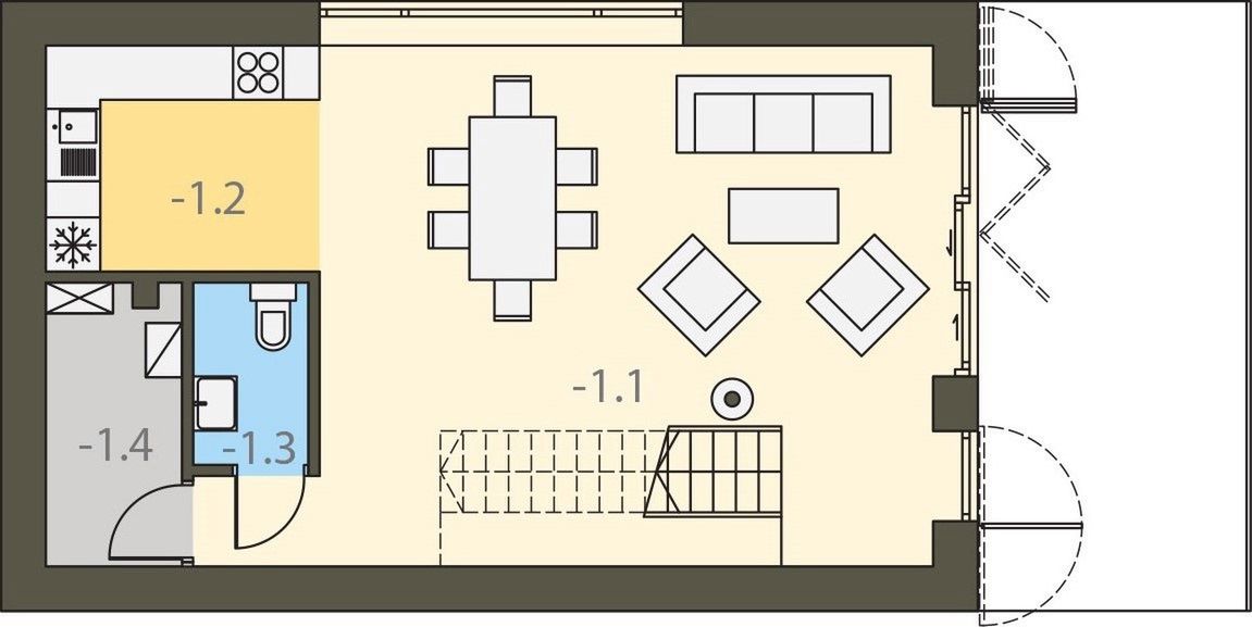 Piwnica projektu W krajobrazie