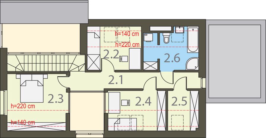 Poddasze projektu Wycięty z antresolą