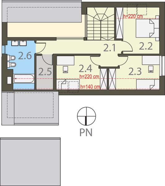 Poddasze projektu Z kominem