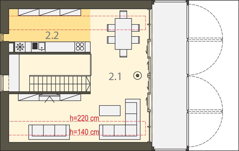 Poddasze projektu Z tarasem