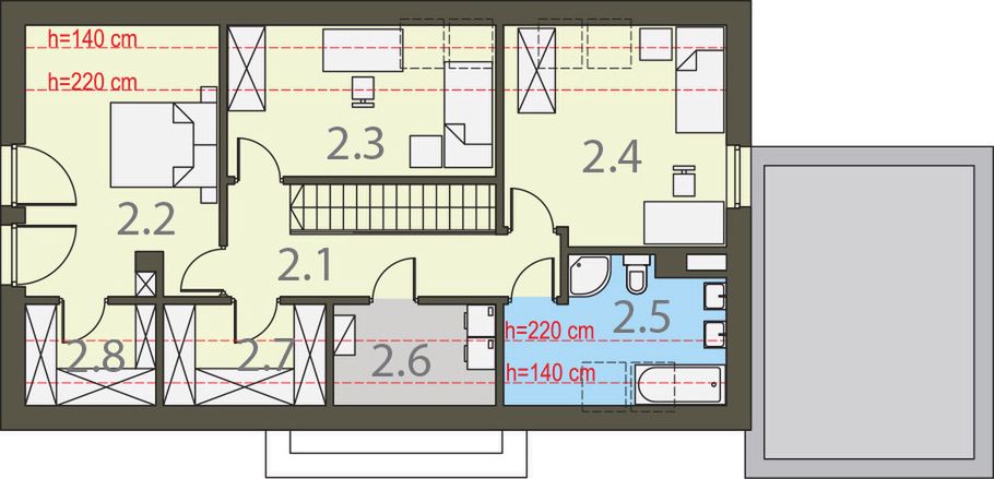 Poddasze projektu Z wnęką