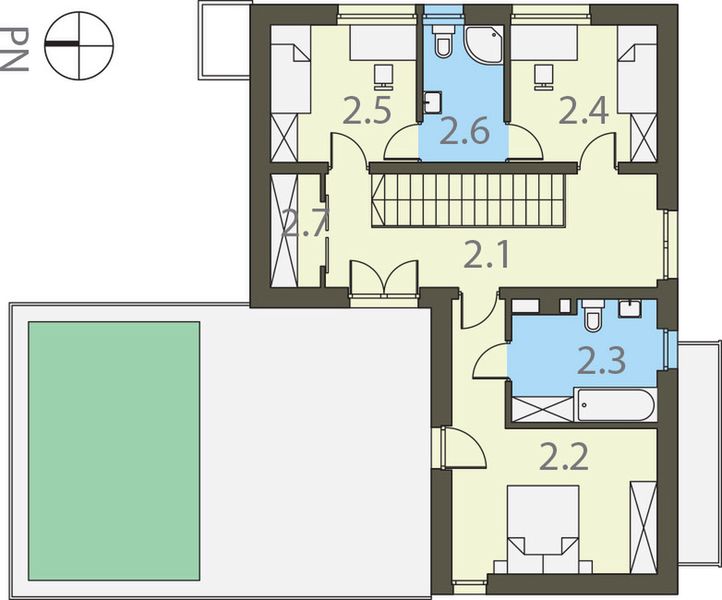 Piętro 1 projektu Zielony taras