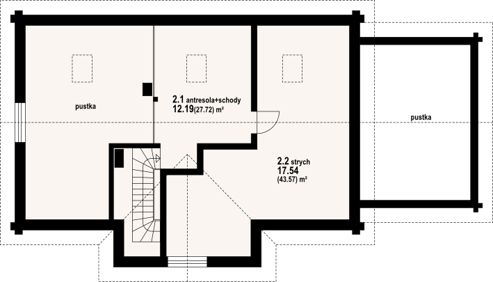 Poddasze projektu Chmielów dw 5g