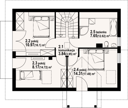 Poddasze projektu Olesno 51 dws