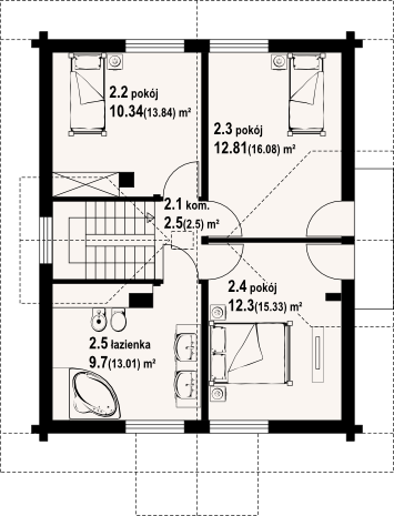 Poddasze projektu Rydzowo 13 dw