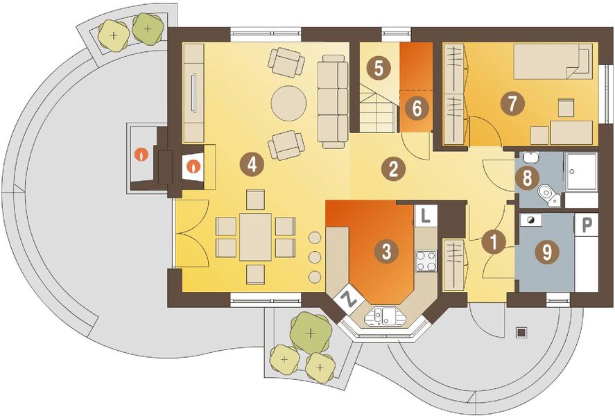 Parter projektu Agatka II styl bez garażu [B]