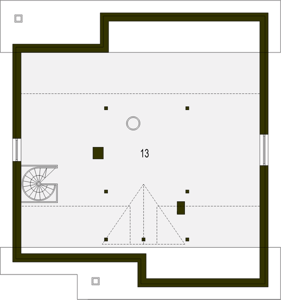 Poddasze projektu Alf z garażem 1-st. [A]