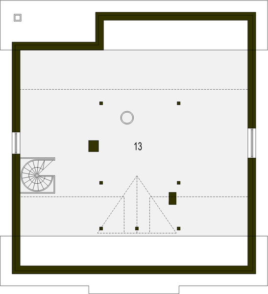 Poddasze projektu Alf II z garażem 1-st. [A]
