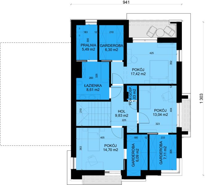 Piętro 1 projektu Dubonet