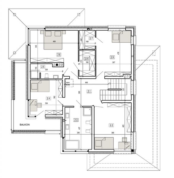 Piętro 1 projektu DN 021k