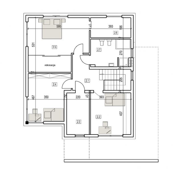 Piętro 1 projektu DN 136