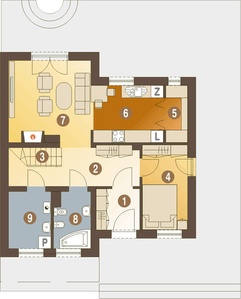 Parter projektu Artur III bez garażu [B]