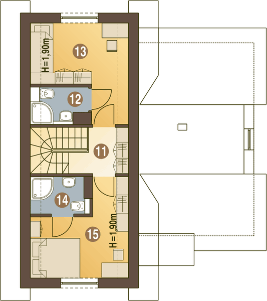 Poddasze projektu Artur III bez garażu [B]