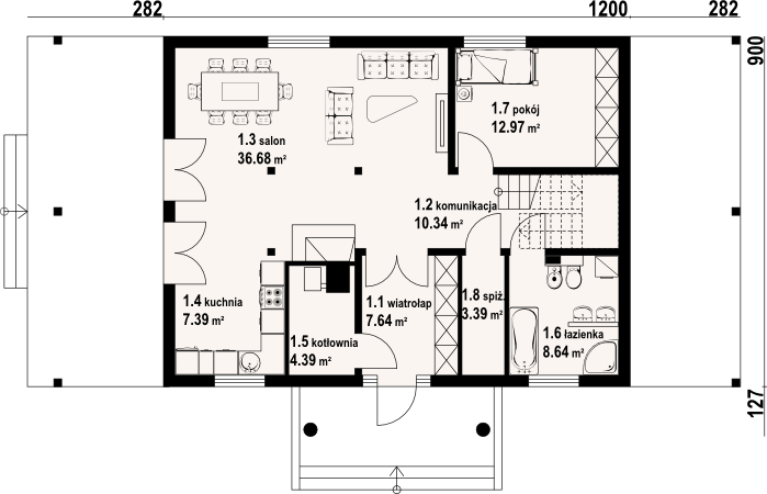 Parter projektu Chmielniki małe 7 dws