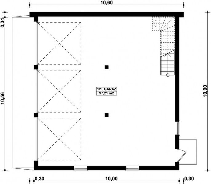 Parter projektu G331 - Budynek garażowo - gospodarczy