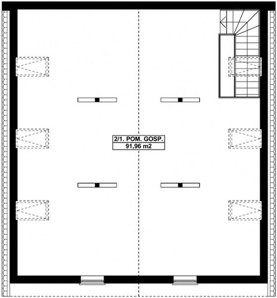 Poddasze projektu G331 - Budynek garażowo - gospodarczy