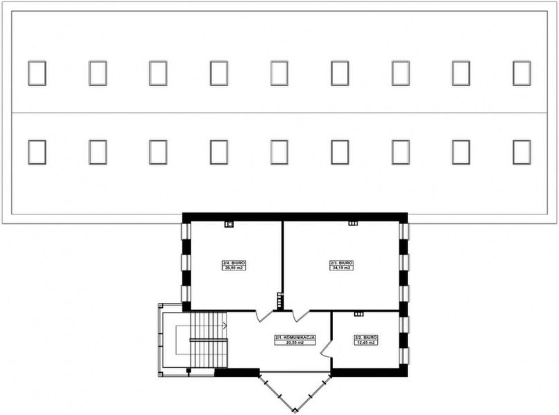 Piętro 1 projektu G336 - Budynek magazynowo - biurowy