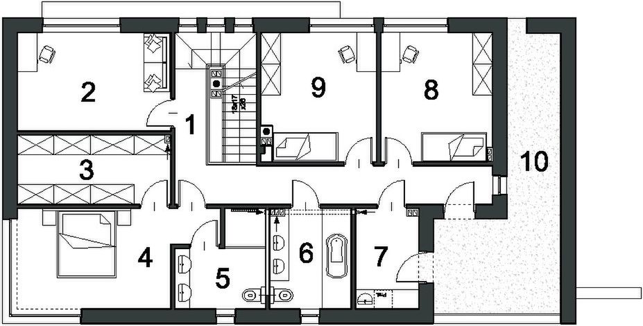 Piętro 1 projektu Elegancki D24