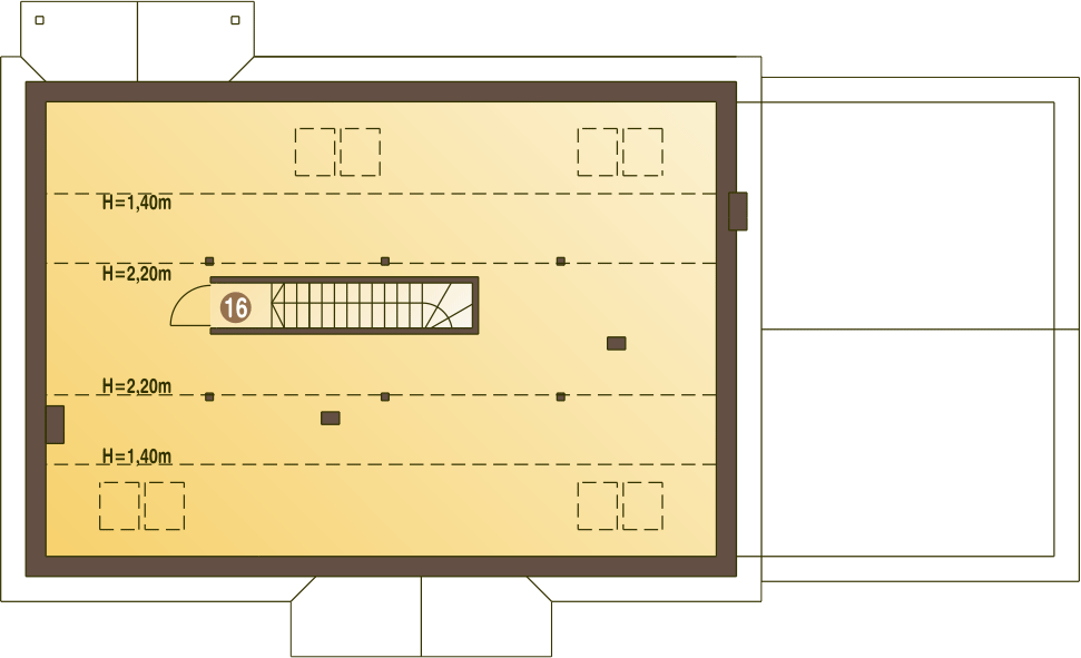 Poddasze projektu Derkacz z garażem 2-st. [A1]