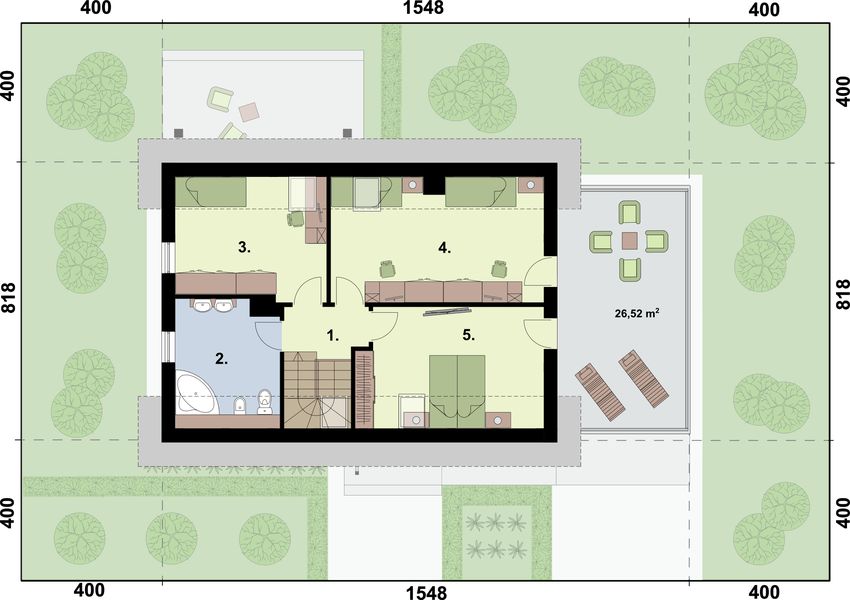 Poddasze projektu Trypolis 3 szkielet drewniany