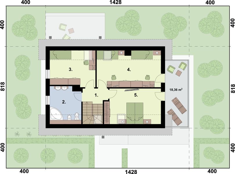 Poddasze projektu Trypolis 4 szkielet drewniany