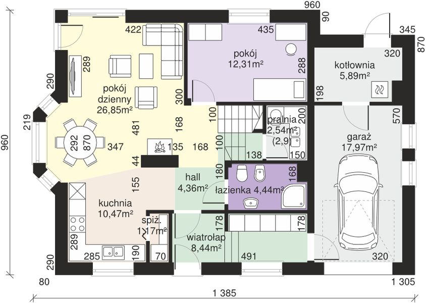 Parter projektu Dom przy Cyprysowej 14 DN