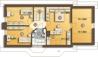 Poddasze projektu Agatka II styl z garażem 1-st. [A]