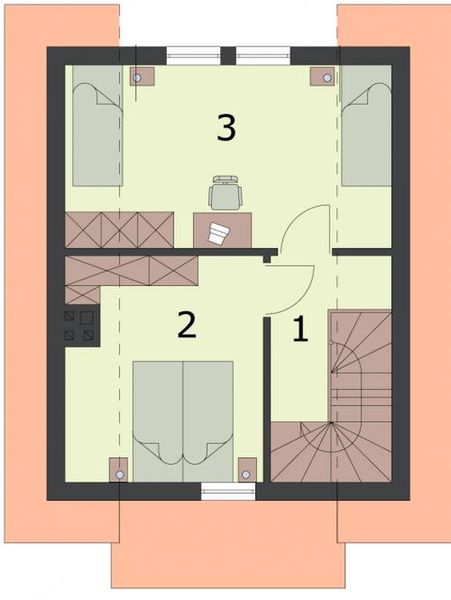 Poddasze projektu Oklahoma dom letniskowy z poddaszem szkielet drewniany