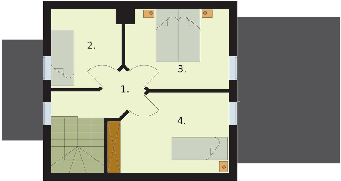 Poddasze projektu Orlean 3 dom letniskowy z poddaszem szkielet drewniany