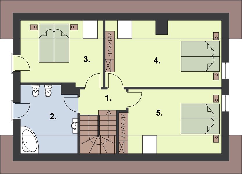 Poddasze projektu Trypolis szkielet drewniany