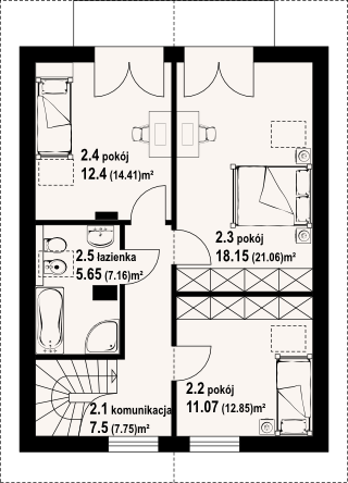Poddasze projektu Grochowo m1