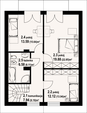Poddasze projektu Grochowo średnie