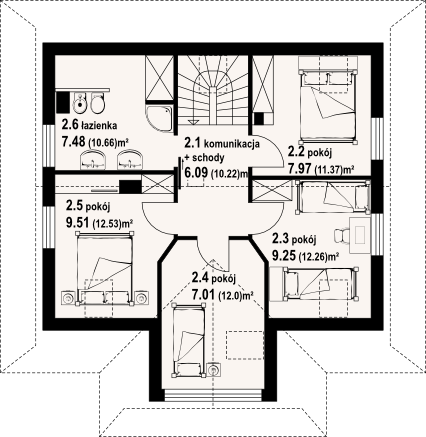 Poddasze projektu Jodłownik 3 dw