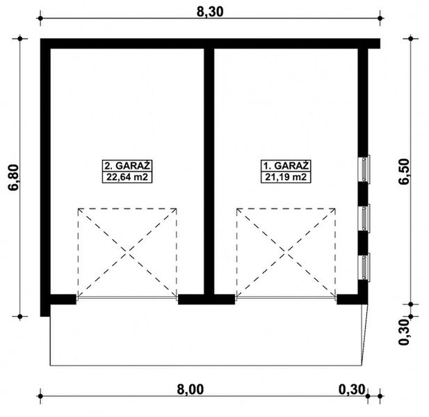 Parter projektu G335 - Budynek garażowy