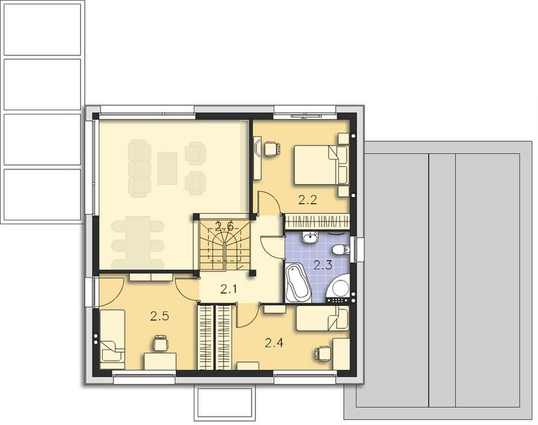 Piętro 1 projektu Koge III DCP402b