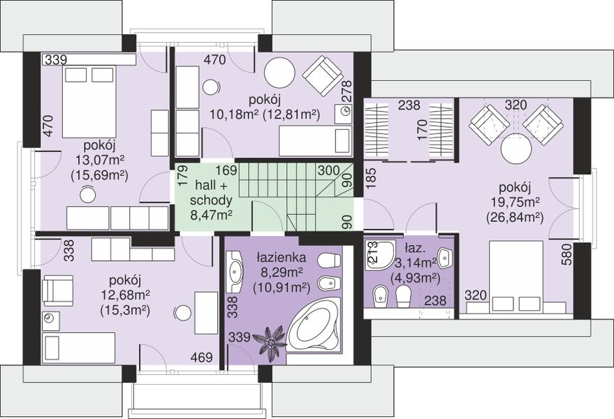 Poddasze projektu Dom przy Cyprysowej 36 D