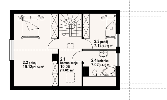 Poddasze projektu Zawoja 33dwsg